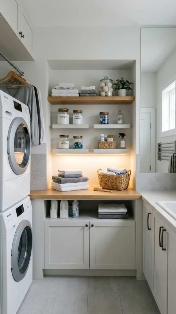 12 Laundry Room Folding Station Ideas for Organized Spaces 13 Wall Niche Work Area