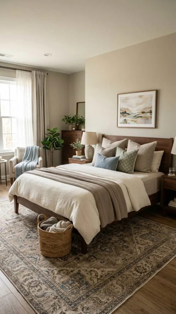 11+ Bedroom Color Schemes to Harmonize Brown Furniture 5 Warm Gray