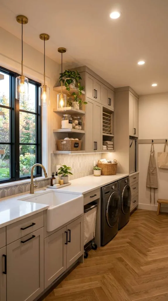 12 Laundry Room Design Ideas for Beautiful Functional Spaces 12 Warm Lighting Layers