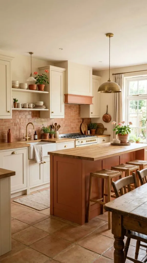 10+ Kitchen Color Combination Inspirations for Modern Homes 12 Warm Terracotta & Cream