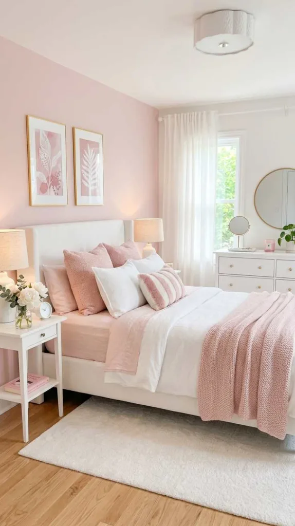 11+ Pastel Pink and White Bedroom Decor Ideas 7 White Furniture