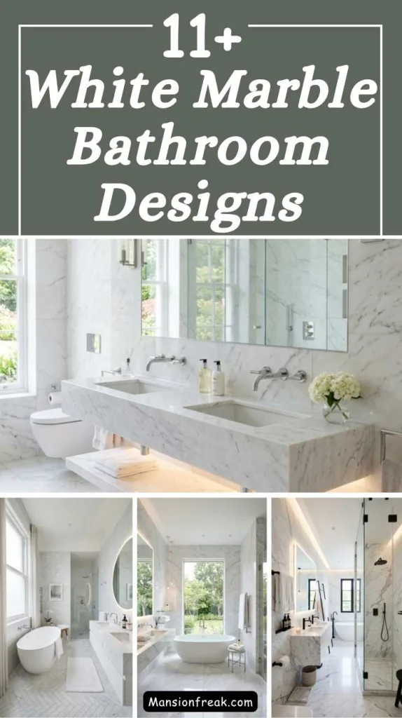 11+ White Marble Bathroom Designs That Look Timeless Luxe 2 White Marble Bathroom Designs