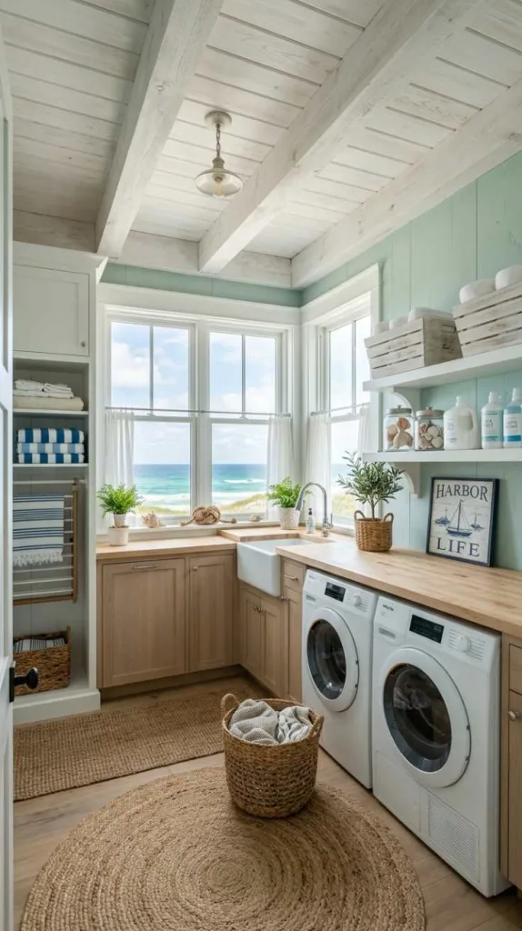 Whitewashed Ceiling Beams