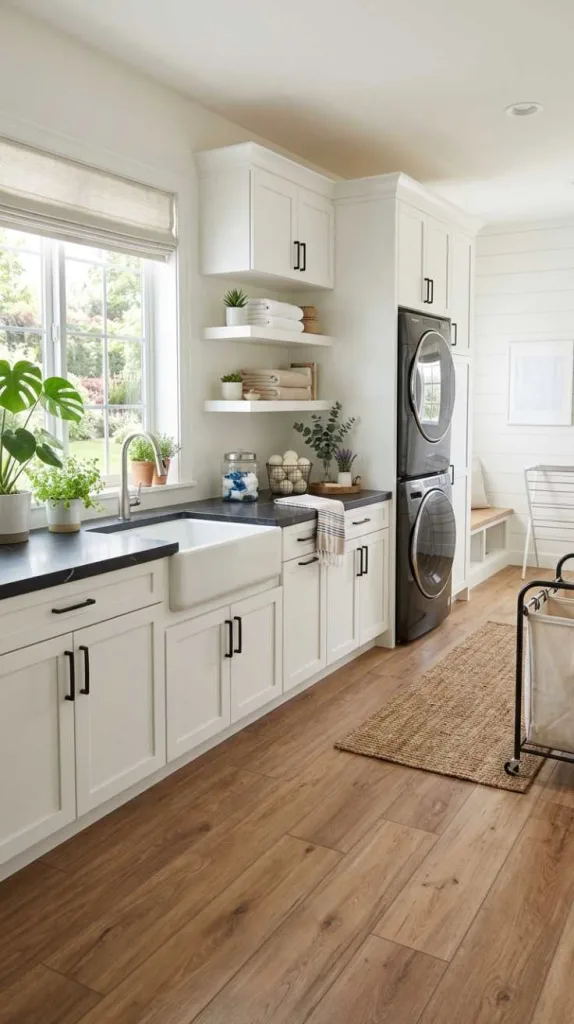 10+ Laundry Room Flooring Ideas for Functional Spaces 13 Wood-Style Porcelain Floors