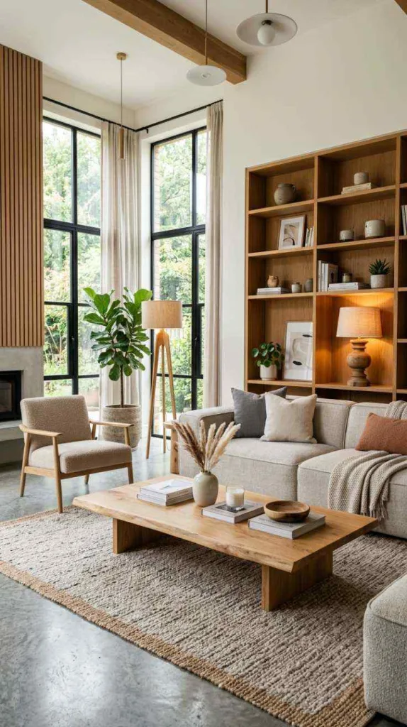 12 Inspiring Modern Living Room Decor Trends 4 Wooden Accents