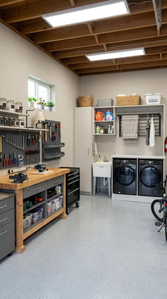 12 Garage Laundry Room Ideas for Smart Spaces 9 Workshop and Laundry Combo