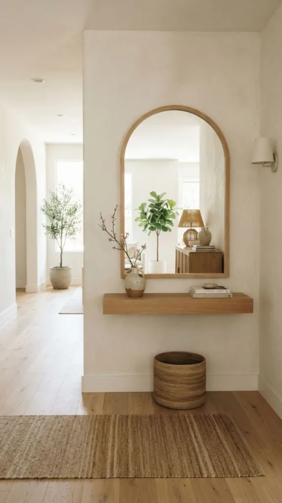 Arched Hallway Mirror Display