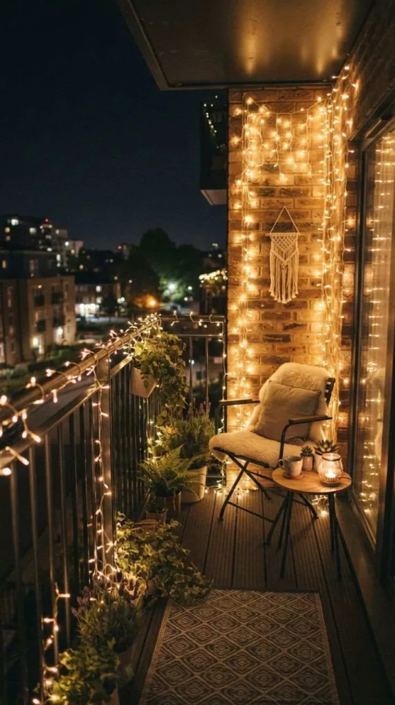 Balcony Fairy Light Decor