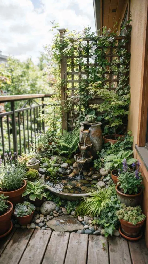 Large Balcony Decor Ideas You'll Want to Copy Year 14 Balcony Water Feature Corner