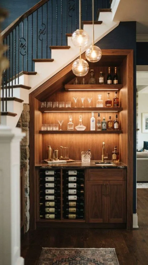 12 Under Staircase Decor for Stylish and Functional Spaces 5 Bar Area Under the Stairs