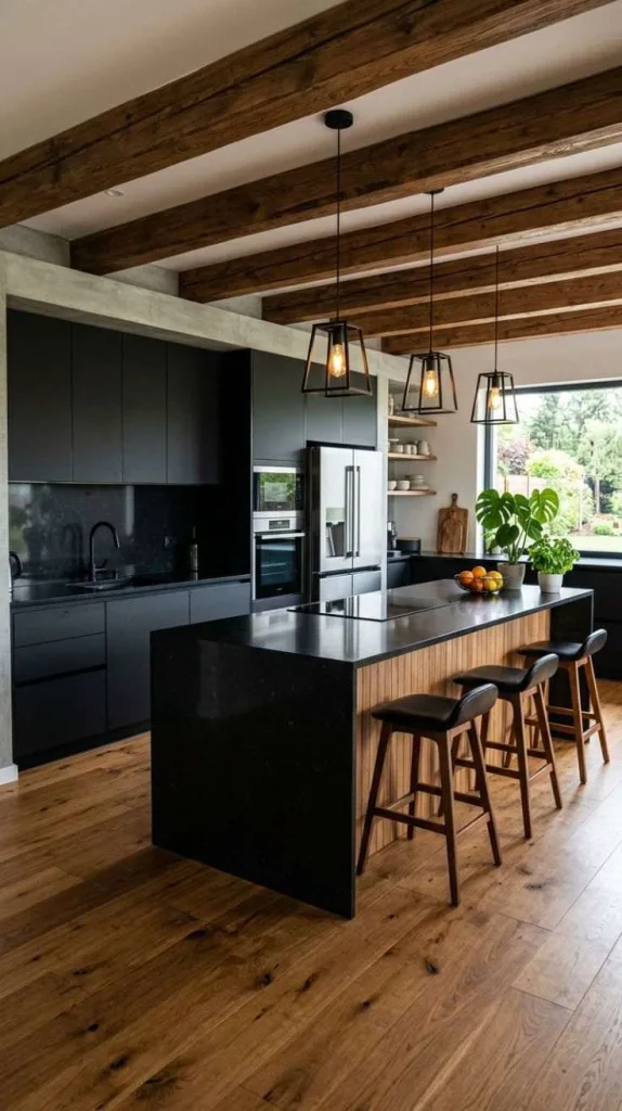 Black Beam Kitchen