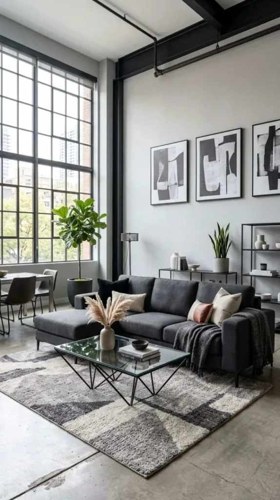 These Charcoal Couch Living Room Ideas Inspiration You'll Want to Save 10 Black Frame Loft