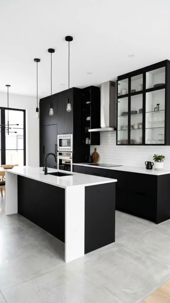 Black Framed Glass Kitchen