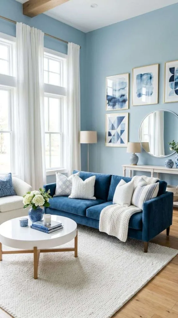 Blue and Crisp White