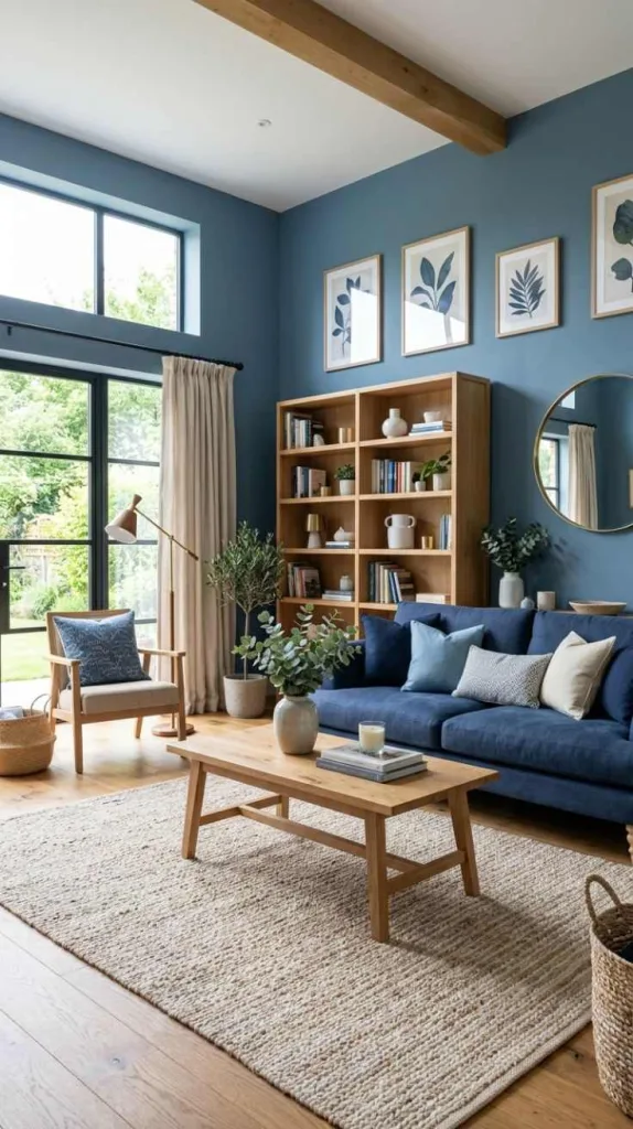 Blue and Natural Wood