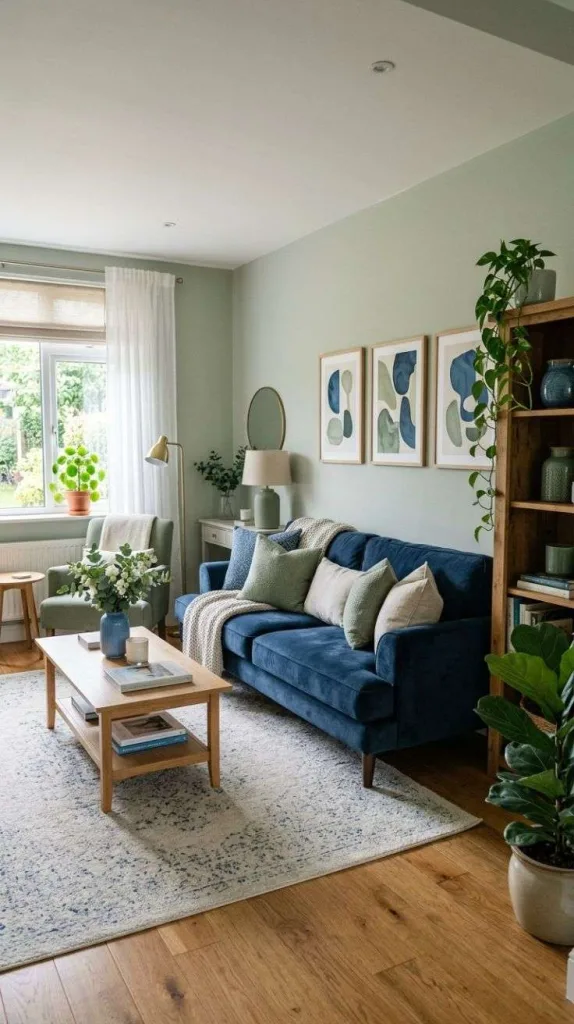 Blue with Sage Green