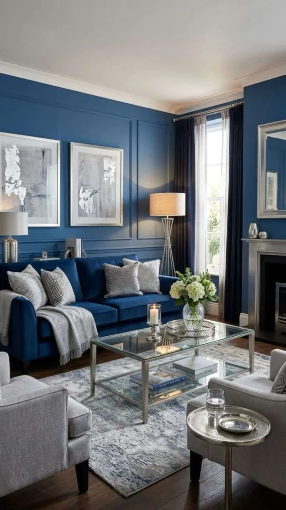 Blue with Silver Elegance