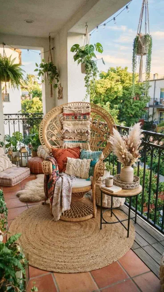 11+ Balcony Decor Stylish Outdoor Living Spaces 3 Boho Peacock Retreat