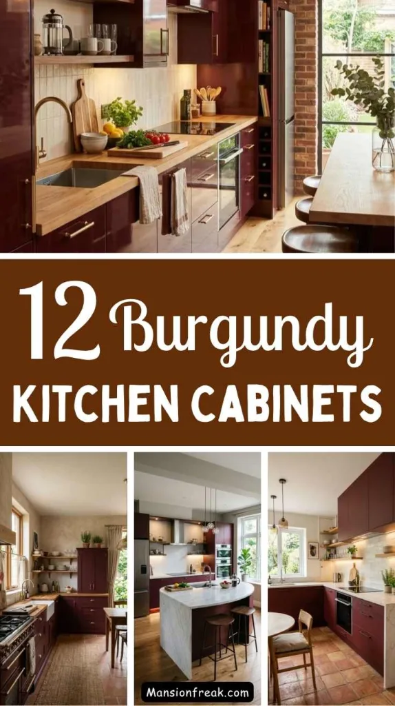 Burgundy Kitchen Cabinets