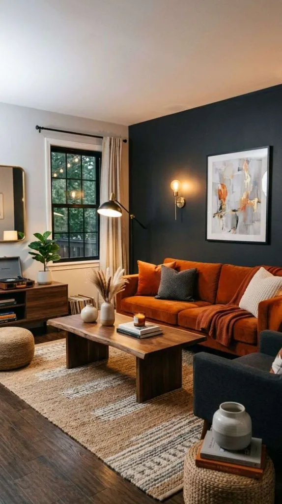 Burnt Orange and Charcoal