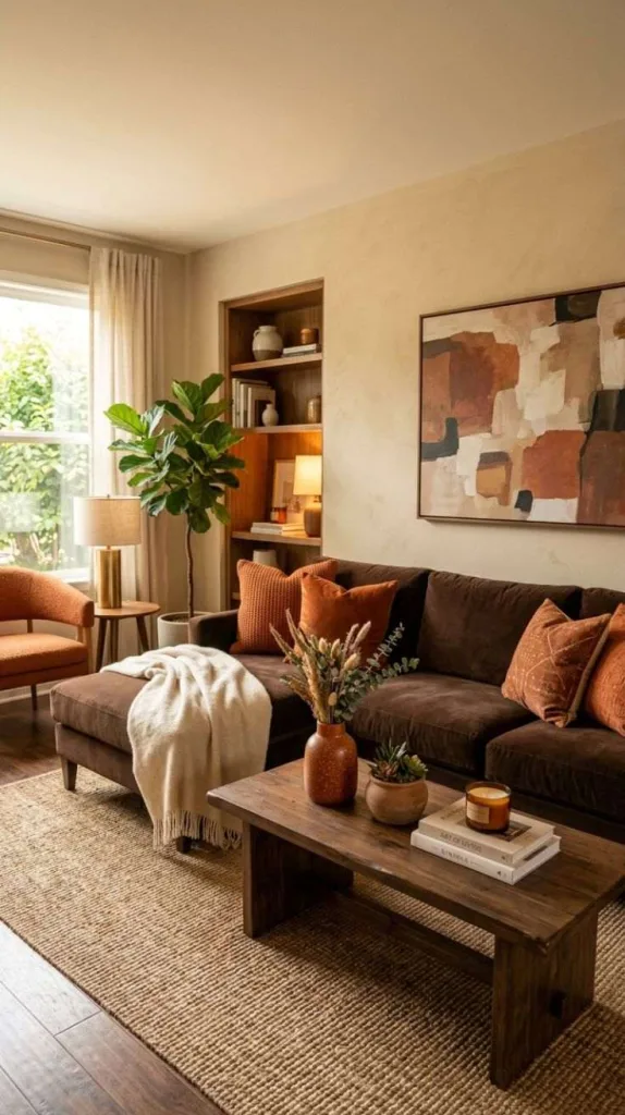 Burnt Orange with Chocolate Brown