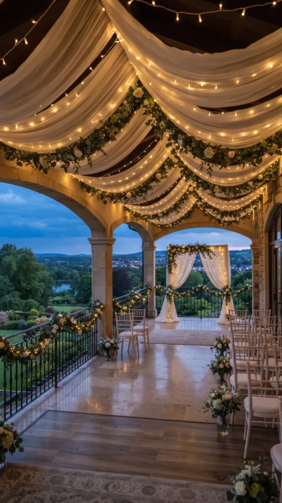 The Balcony Wedding Decor Everyone Will Be Talking About 6 Chiffon Ceiling Swag Design