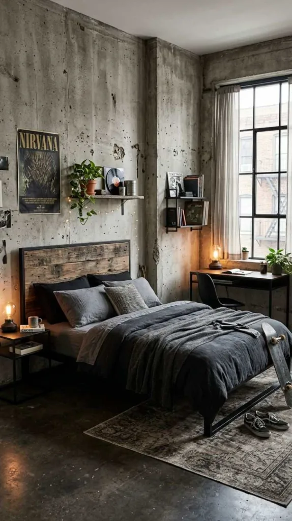 The Grunge Bedroom Everyone Is Saving Right Now 11 Concrete Chaos Bedroom