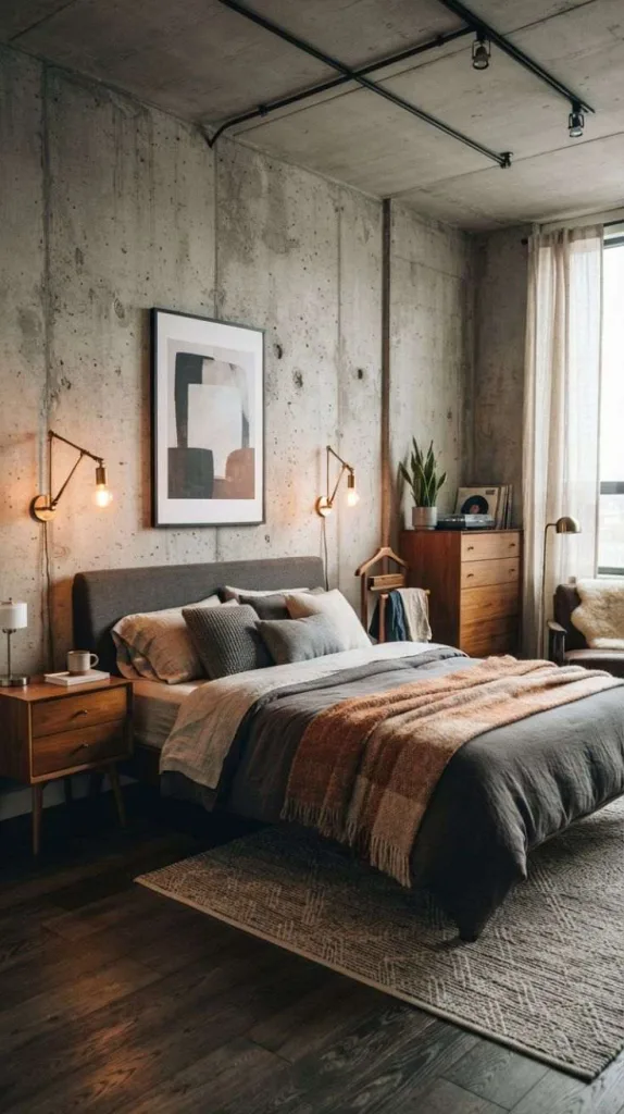 My Dream Modern Men's Bedroom Setup That Looks Expensive 9 Concrete Wall Bedroom Design