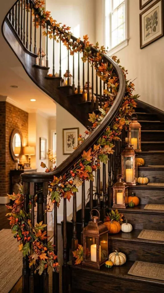 Copper Lantern Stair Display