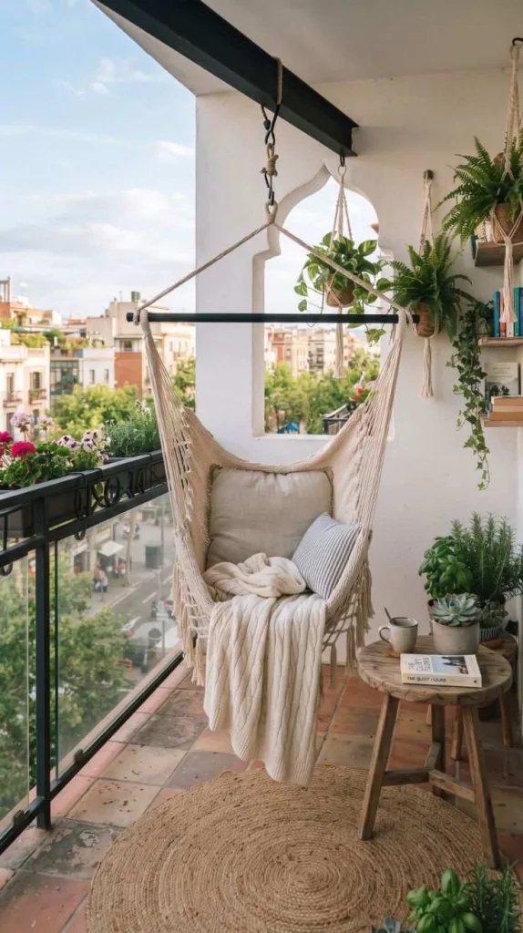 This Mini Balcony Decor Ideas That Looks Luxurious Without Taking Space 8 Corner Hammock Chair
