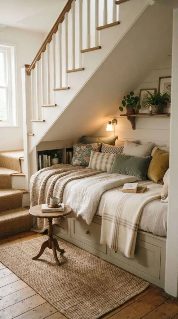 12 Under Staircase Decor for Stylish and Functional Spaces 6 Cozy Daybed Retreat