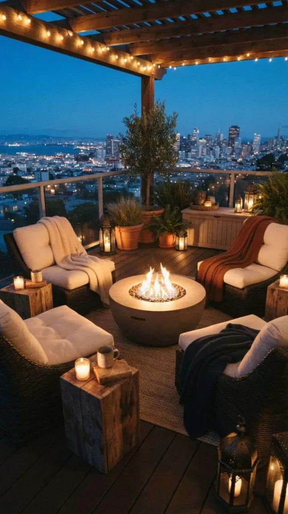 Large Balcony Decor Ideas You'll Want to Copy Year 5 Cozy Fire Pit Corner
