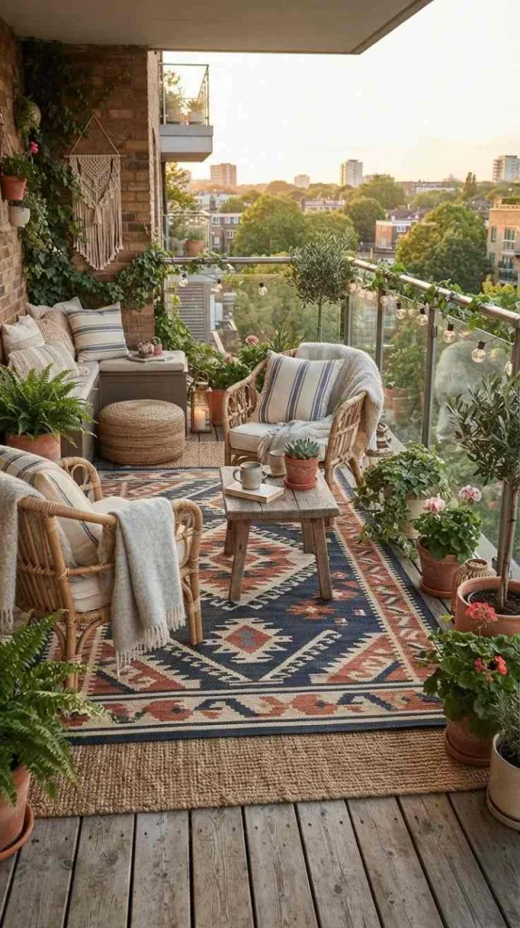 11+ Balcony Decor Stylish Outdoor Living Spaces 9 Cozy Outdoor Rug Layer