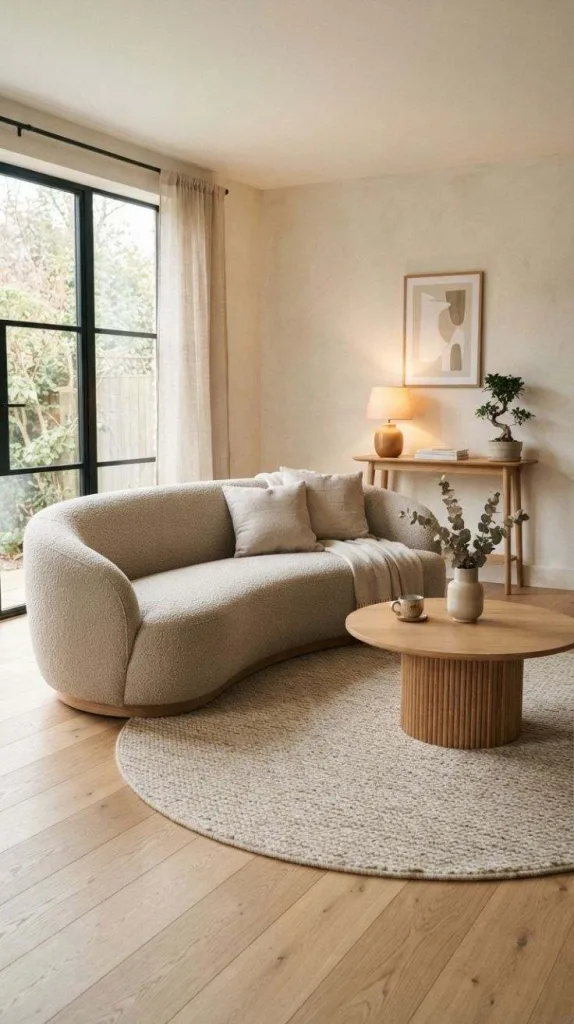 Curved Japandi Sofa Design