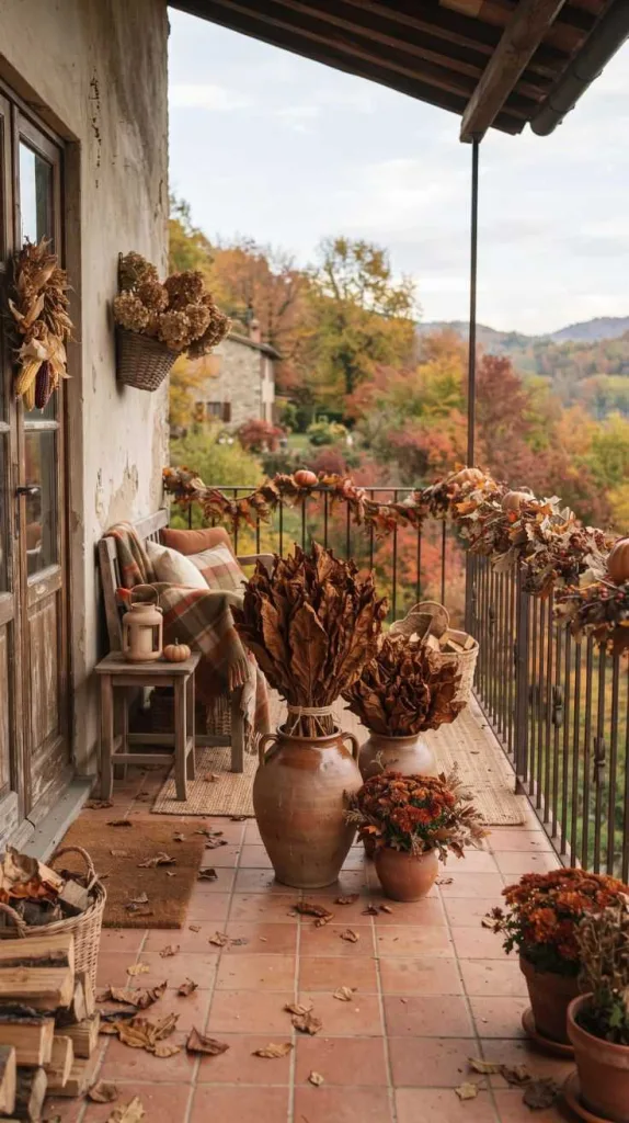 These Fall Balcony Decor Bring All the Autumn Vibes 11 Dried Tobacco Leaf Bundles