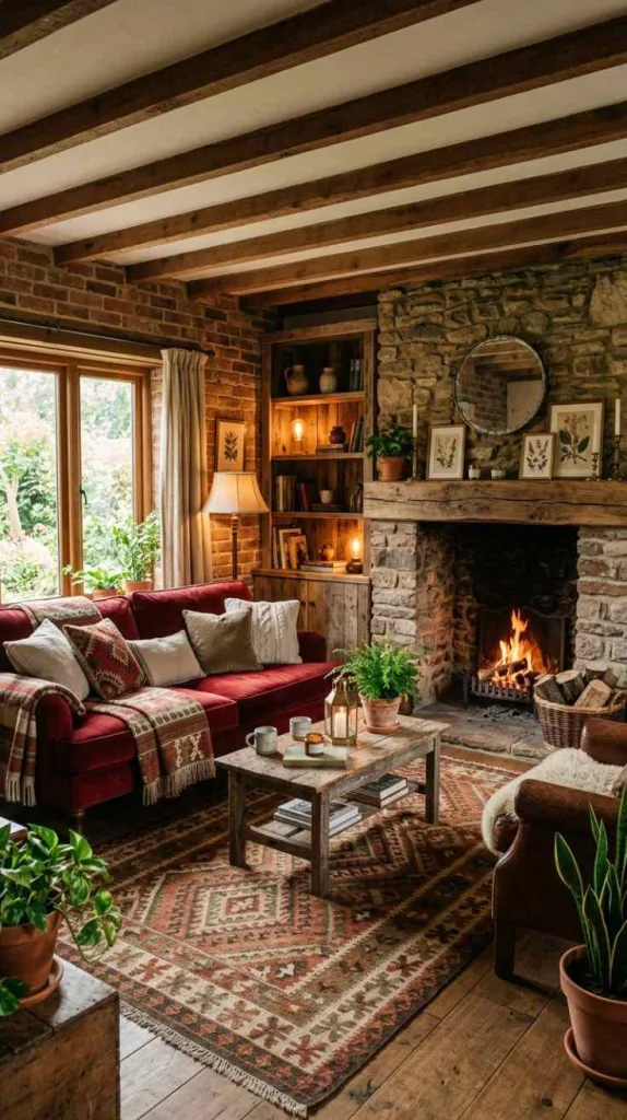 These Red Couch Living Rooms Prove Bold Colors Always Win 4 Earthy Rustic Charm