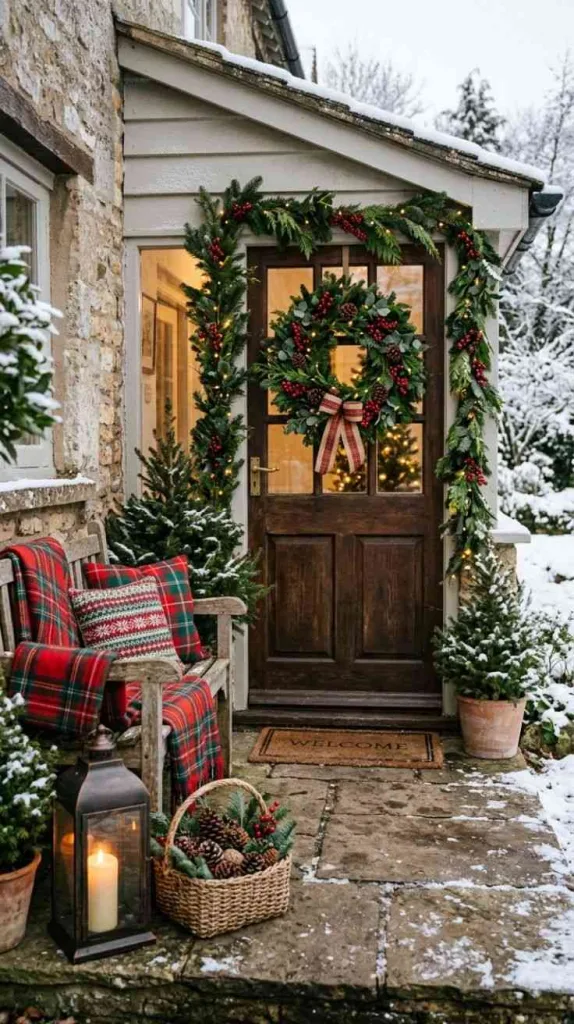 Winter Decor Ideas for the Home You'll Love 5 Evergreen Entryway Display