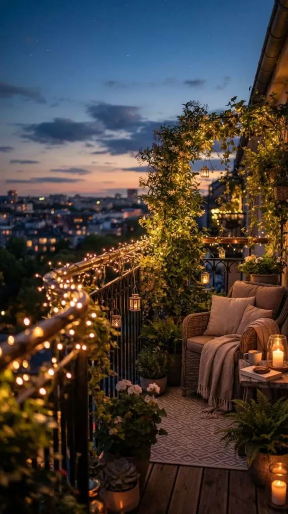 11+ Balcony Decor Stylish Outdoor Living Spaces 4 Fairy Light Escape