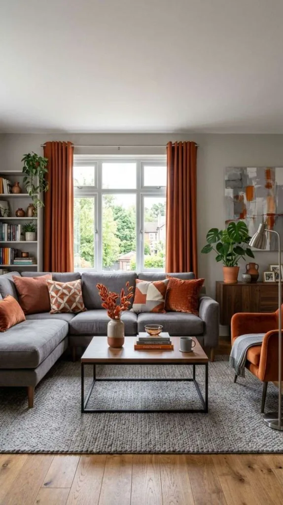 Gray and Burnt Orange