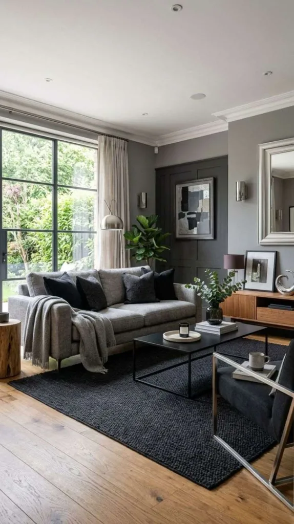 Gray and Charcoal Black