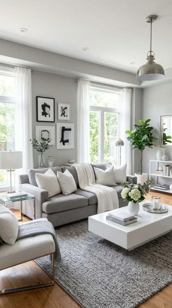 Gray and Crisp White
