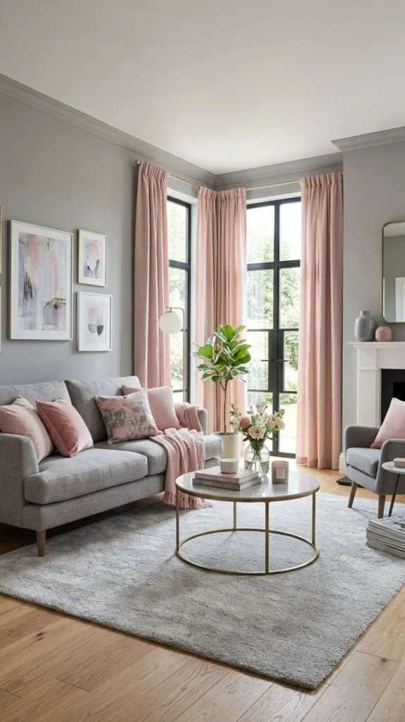 Gray with Blush Pink