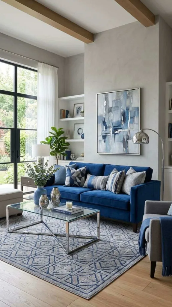 Gray with Sapphire Blue