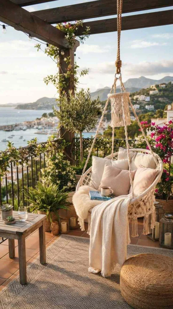 Hanging Chair Balcony Retreat