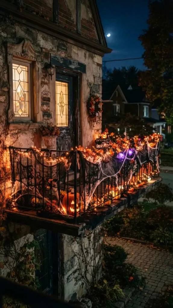 12 Halloween Balcony Decor for Spooky Apartment Style 11 Haunted Railing Decoration