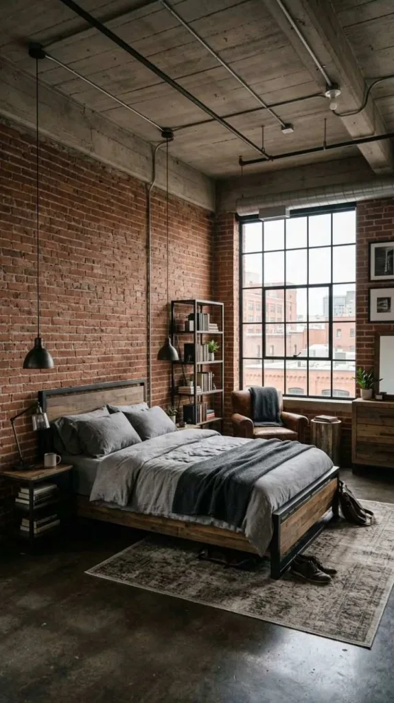 Industrial Loft Bedroom