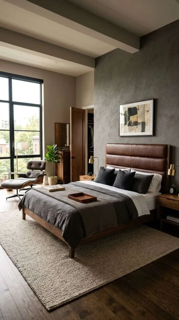 Leather & Walnut Bedroom