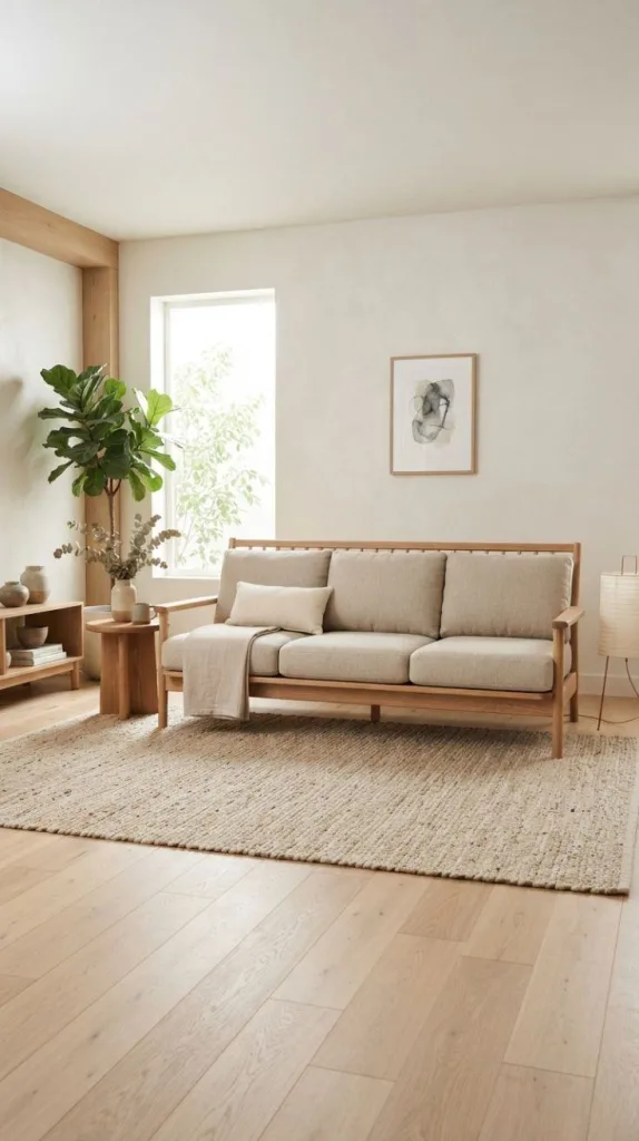 Light Wood Frame Japandi Sofa