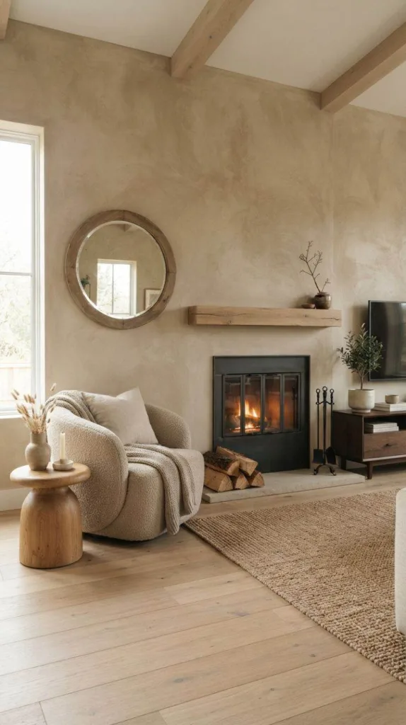 9+ Japandi Fireplace for Cozy Living Rooms 5 Limewash Fireplace Wall Finish