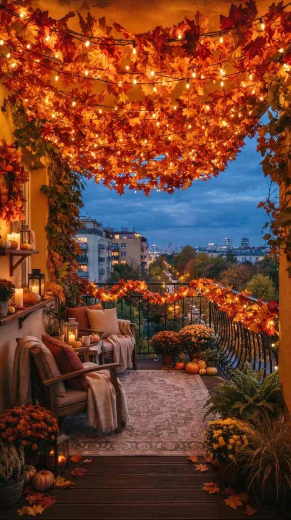 These Fall Balcony Decor Bring All the Autumn Vibes 4 Maple Leaf Ceiling Canopy